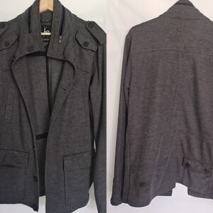 KANE & UNKE MENS LIGHTWEIGHT MILITARY STYLE‎ JACKET GREY HOODED PACKABLE Large L